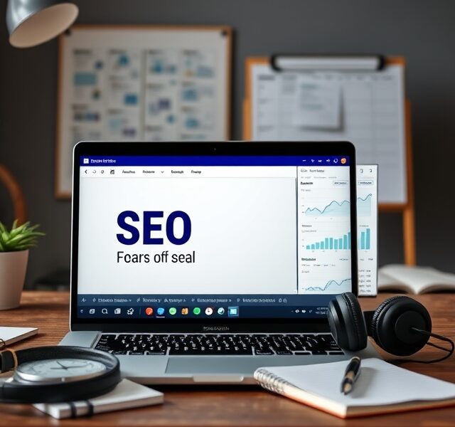 YouTube SEO education setup with a digital marketing tutorial and search analytics